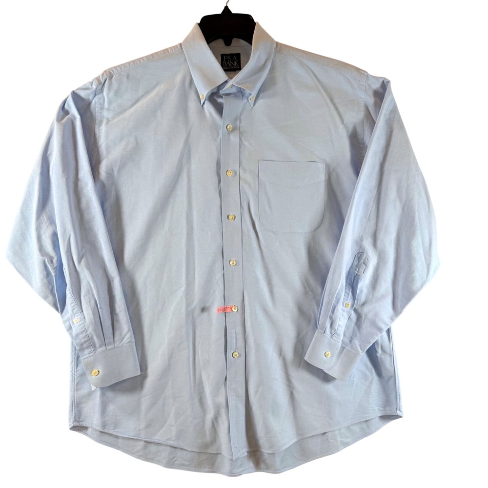Jos. A. Bank Button Down Shirt 16.5-33 Oxford Cotton Blue Executive Collection